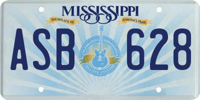 MS license plate ASB628