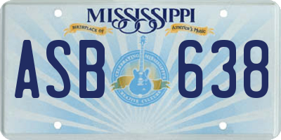 MS license plate ASB638
