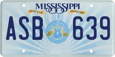 MS license plate ASB639