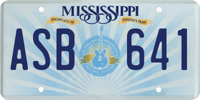 MS license plate ASB641