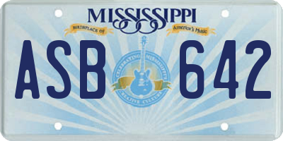 MS license plate ASB642