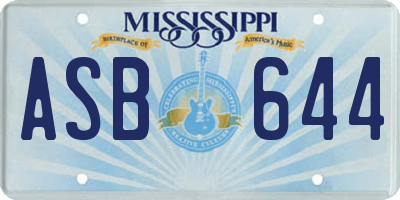 MS license plate ASB644