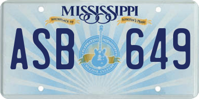 MS license plate ASB649