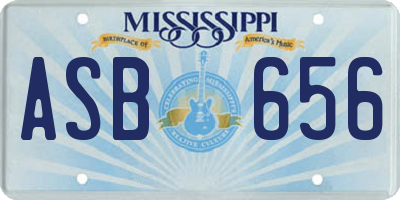MS license plate ASB656