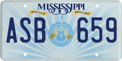 MS license plate ASB659