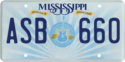 MS license plate ASB660