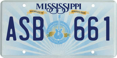 MS license plate ASB661