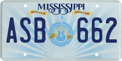 MS license plate ASB662