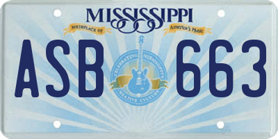 MS license plate ASB663