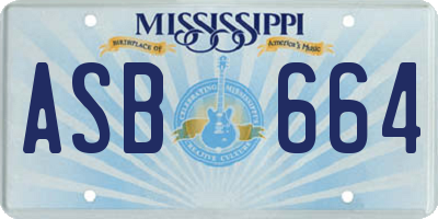 MS license plate ASB664