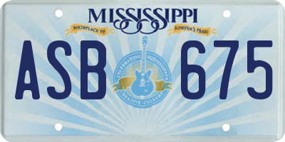 MS license plate ASB675