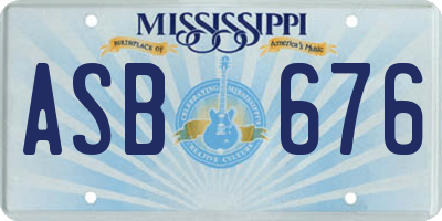 MS license plate ASB676