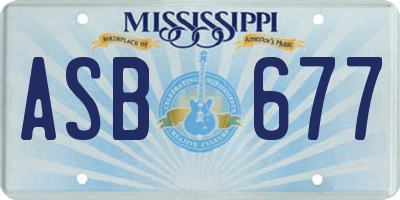 MS license plate ASB677