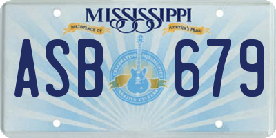 MS license plate ASB679