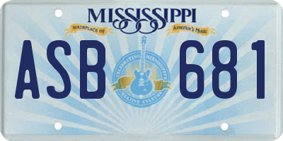 MS license plate ASB681