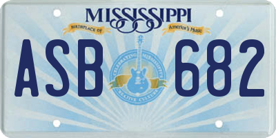 MS license plate ASB682