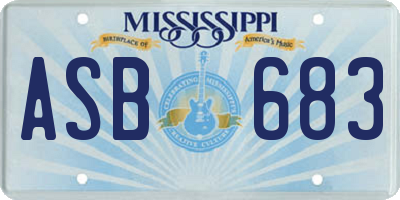 MS license plate ASB683