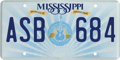 MS license plate ASB684