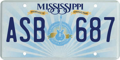 MS license plate ASB687