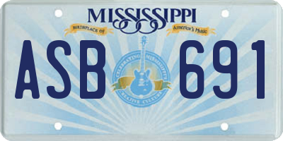 MS license plate ASB691