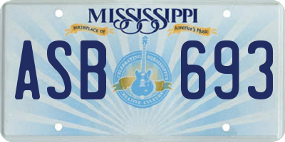 MS license plate ASB693