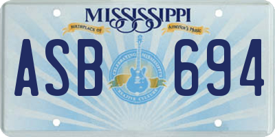 MS license plate ASB694