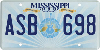 MS license plate ASB698