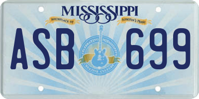 MS license plate ASB699