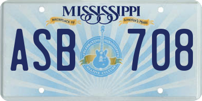MS license plate ASB708