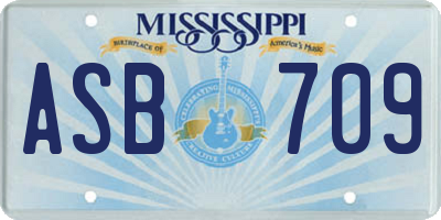 MS license plate ASB709