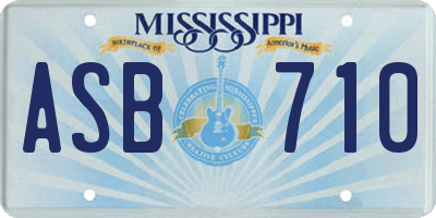 MS license plate ASB710
