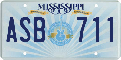 MS license plate ASB711