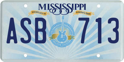 MS license plate ASB713