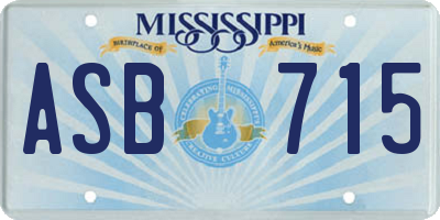 MS license plate ASB715