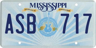 MS license plate ASB717