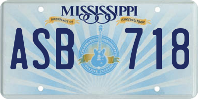 MS license plate ASB718