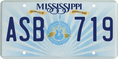 MS license plate ASB719
