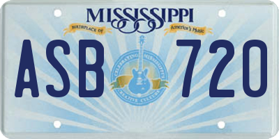 MS license plate ASB720