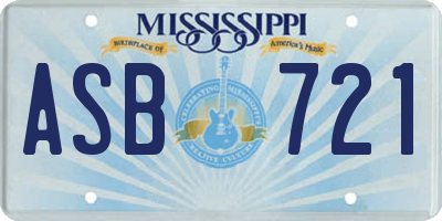 MS license plate ASB721