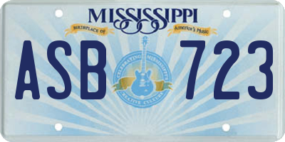 MS license plate ASB723