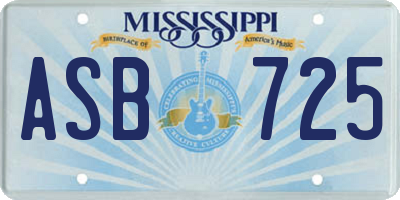 MS license plate ASB725