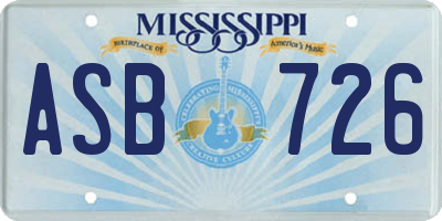 MS license plate ASB726