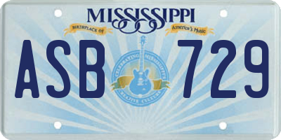 MS license plate ASB729