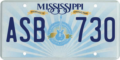 MS license plate ASB730
