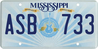 MS license plate ASB733