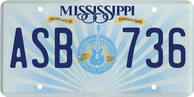 MS license plate ASB736