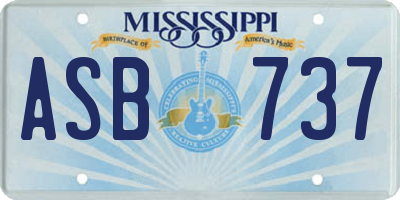 MS license plate ASB737