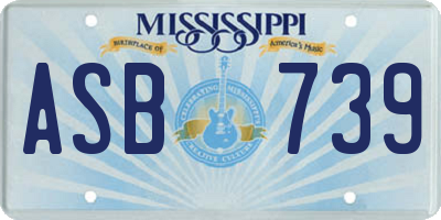 MS license plate ASB739