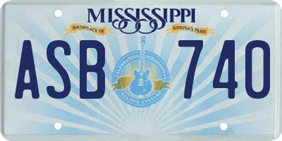 MS license plate ASB740