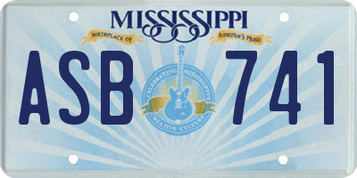 MS license plate ASB741